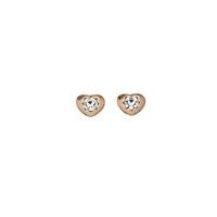Guess Rose Gold Plated Mini Heart Stud Earrings