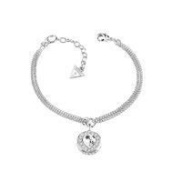 guess rhodium plated coins of love bracelet