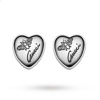 Gucci Flora Silver Heart Stud Earrings