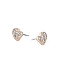 Guess Rose Gold Plated Heart Stud Earrings
