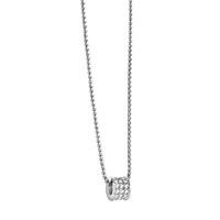 guess rhodium plated pav bead necklace