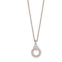 guess rose gold plated circle lock necklace