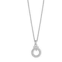 guess rhodium plated circle lock necklace