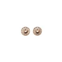 guess rose gold plated all locked up stud earrings