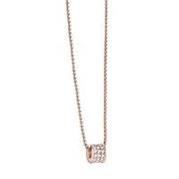 Guess \'G Rounds\' Rose Gold Plated Pavé Bead Necklace