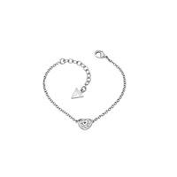 Guess Rhodium Plated Bracelet With A Small Heart Pendant