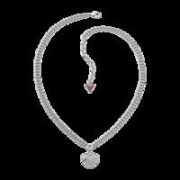 Guess Rhodium Plated Crystal Heart Necklace