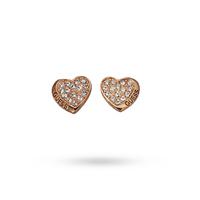 Guess Rose Gold Plated Crystal Set Heart Earrings