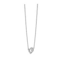 guess g hearts crystal set rhodium plated necklace