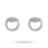 gucci horsebit diamond stud earrings