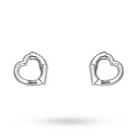 gucci silver bamboo heart studs