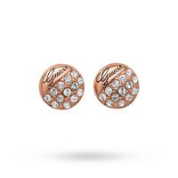 guess crystal pave rose gold plated stud earrings