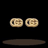 gucci double gg tissue 18ct gold stud earrings