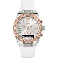 guess connect ladies bluetooth white rose gold smart watch