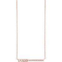 GUESS Ladies Rose Gold Plated Linear Necklace