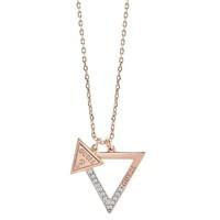 GUESS Ladies Rose Gold Plated Iconic 3angles Necklace