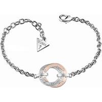 GUESS Ladies Two-tone Steel and Rose Plate E-motions Bracelet