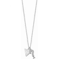 GUESS Ladies Rhodium Plated Iconic 3angles Necklace