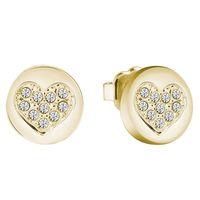 GUESS Ladies Gold Plated Heart Devotion Earrings