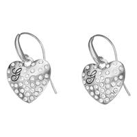 guess ladies stainless steel glossy hearts earrings