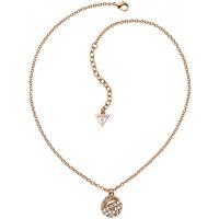 guess ladies rose gold crystal necklace