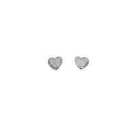 guess rhodium plated heart earrings