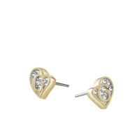 guess gold plated heart stud earrings