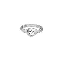 guess rhodium plated mini heart ring