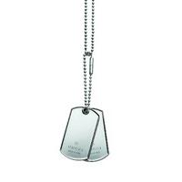 gucci trademark silver dog tag pendant