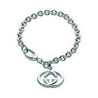 gucci britt line double g silver bracelet 18cm