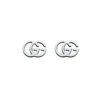 gucci gg tissue 18ct white gold stud earrings