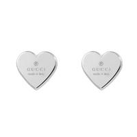 Gucci Trademark silver heart stud earrings