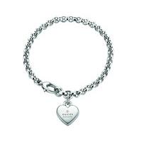 Gucci Trademark sterling silver heart charm bracelet