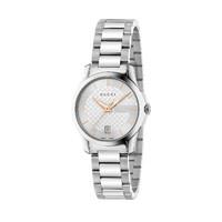 Gucci G-Timeless ladies\' silver dial stainless steel bracelet watch