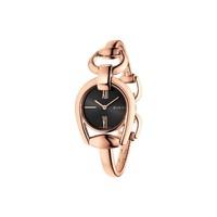 Gucci Horsebit ladies\' black dial rose gold-tone bracelet watch