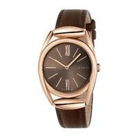 gucci horsebit ladies brown leather strap watch