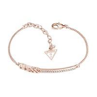 guess ladies linear rose gold plated logo bar bracelet ubb82039 l