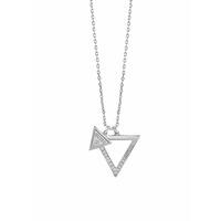 Guess Rhodium Plated Iconic 3 Angles Necklace UBN83090