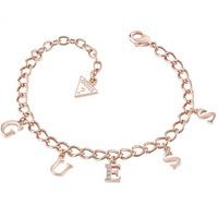 guess ladies rose gold plated logo bracelet ubb61082 l