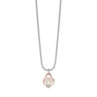 Guess Ladies All About Shine Two Tone Heart Padlock Pendant UBN82095