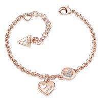 Guess Ladies Heart Devotion Rose Gold Plated Crystal Bracelet UBB82059-L