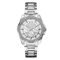 Guess Stainless Steel Crystal Set Silver Dial Bracelet Watch W0286L1