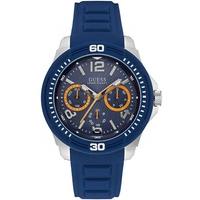 guess mens blue rubber strap watch w0967g2