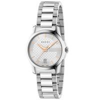 gucci ladies timeless steel silver watch ya126523