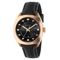 gucci ladies g frame rose gold plated strap watch ya142407