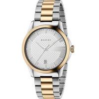Gucci Mens G Timeless Two Tone Bracelet Watch YA126450