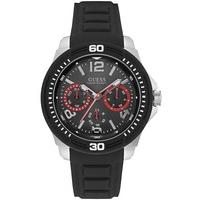 Guess Mens Black Rubber Strap Watch W0967G1