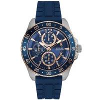 Guess Mens Jet Blue Rubber Strap Watch W0798G2