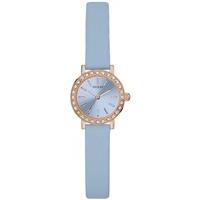 guess ladies stella blue leather strap watch w0885l6