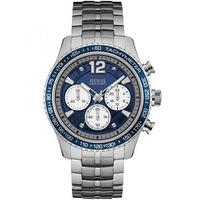 guess mens blue chronograph bracelet watch w0969g1